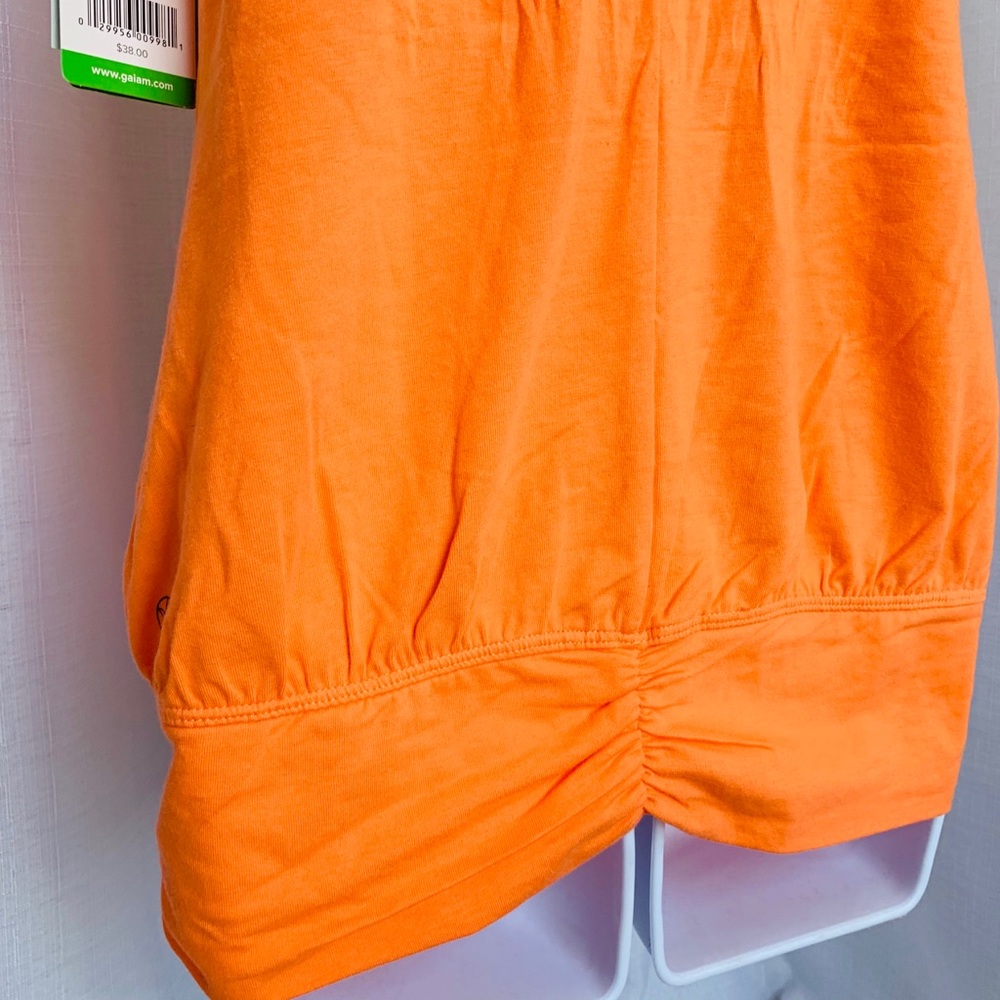 GAIAM Orange Ruched Tank Top with built in bra - Picture 3 of 6